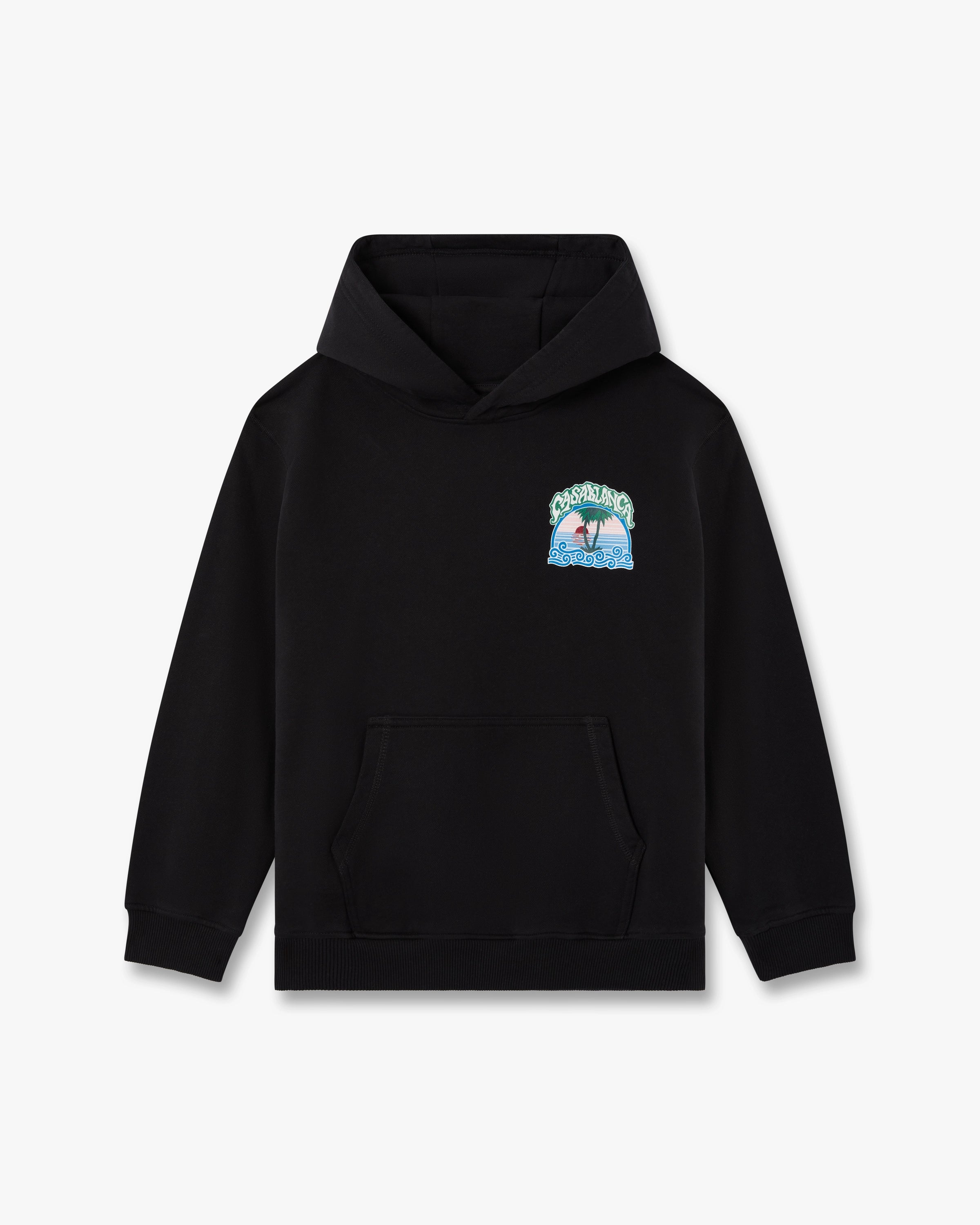Children's Black Palm Tree Emblem Hooded Sweatshirt
