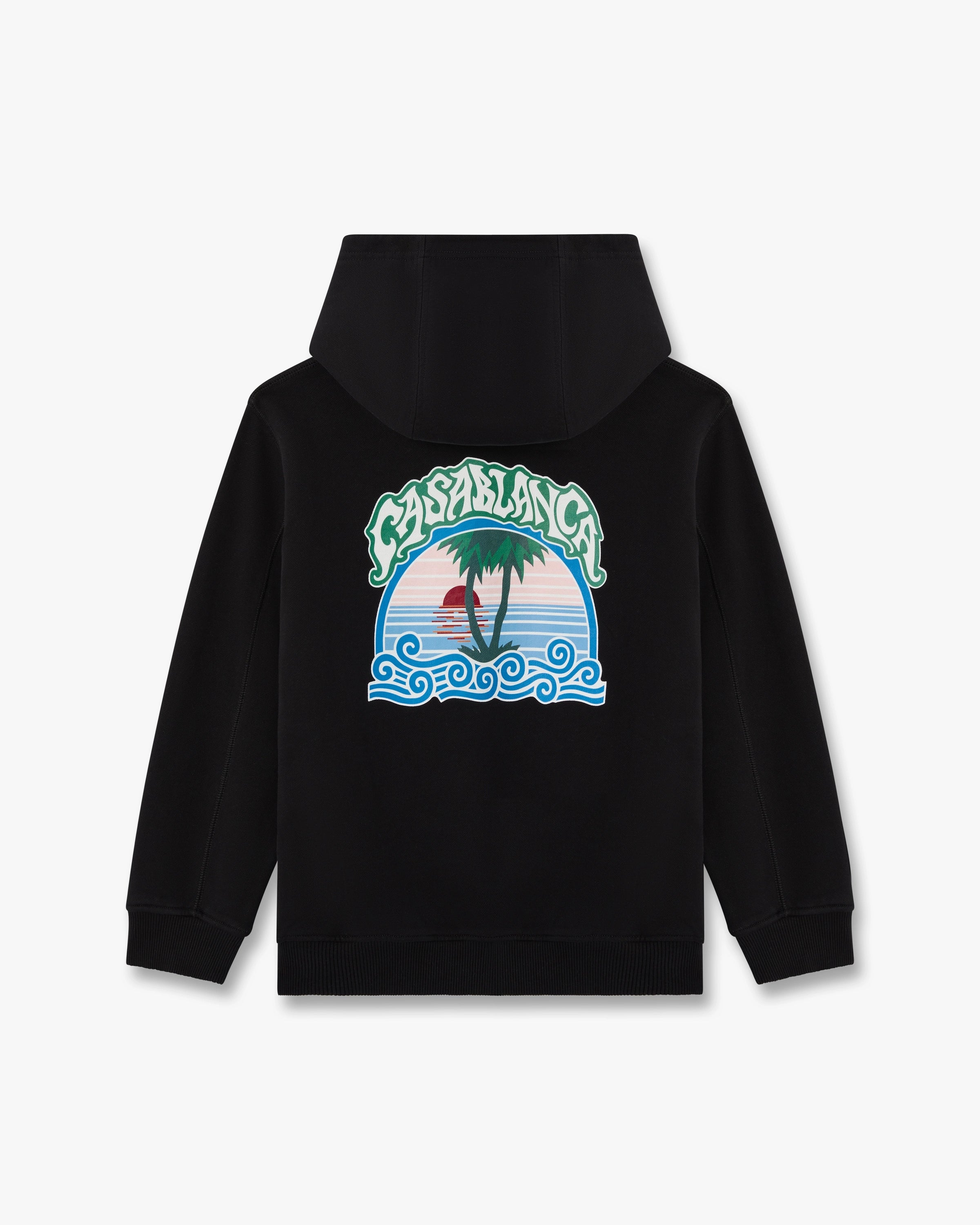 Children's Black Palm Tree Emblem Hooded Sweatshirt