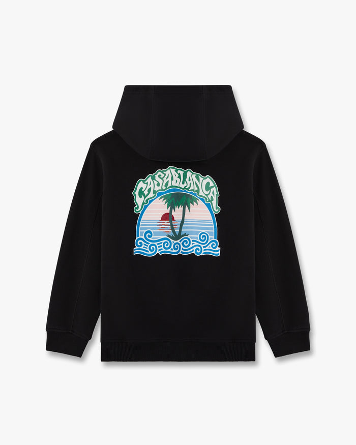 Sweat à capuche noir pour enfant Palm Tree Emblem