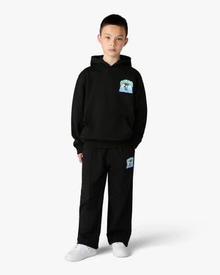 Children's Black Palm Tree Emblem Hooded Sweatshirt