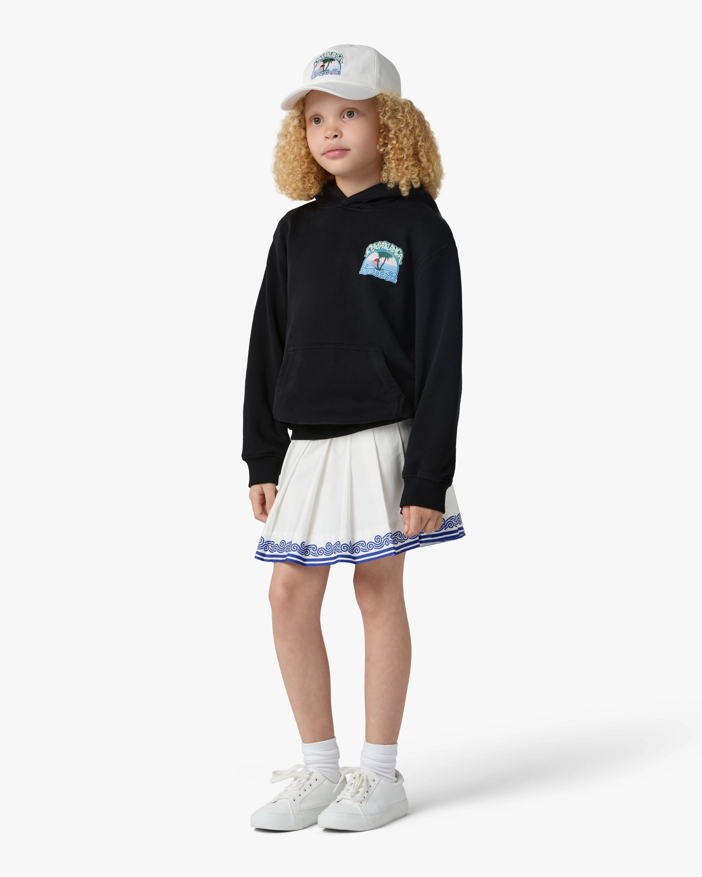 Sweat à capuche noir pour enfant Palm Tree Emblem