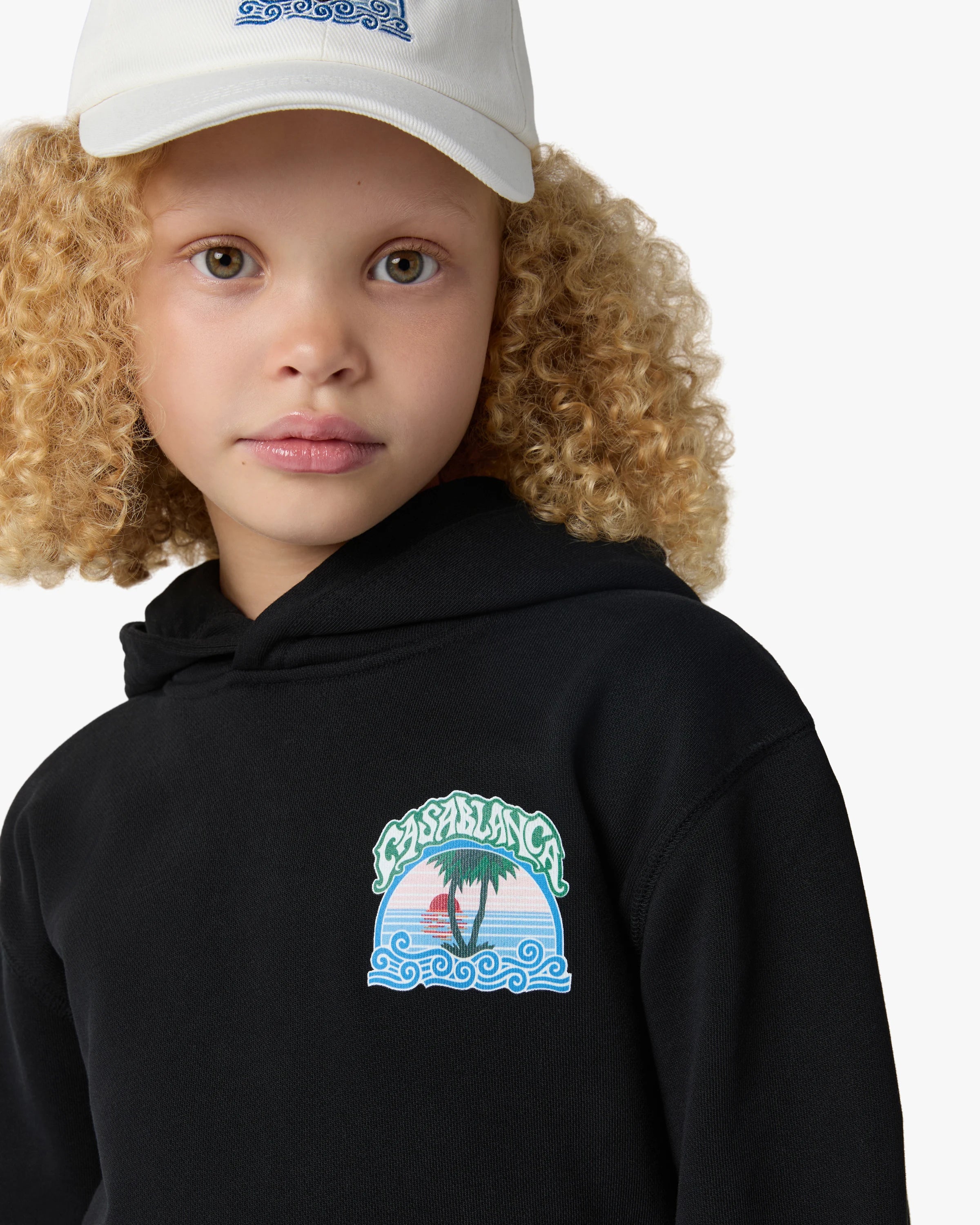 Sweat à capuche noir pour enfant Palm Tree Emblem