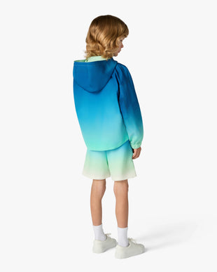Children's Blue & Green Gradient Hooded Jacket