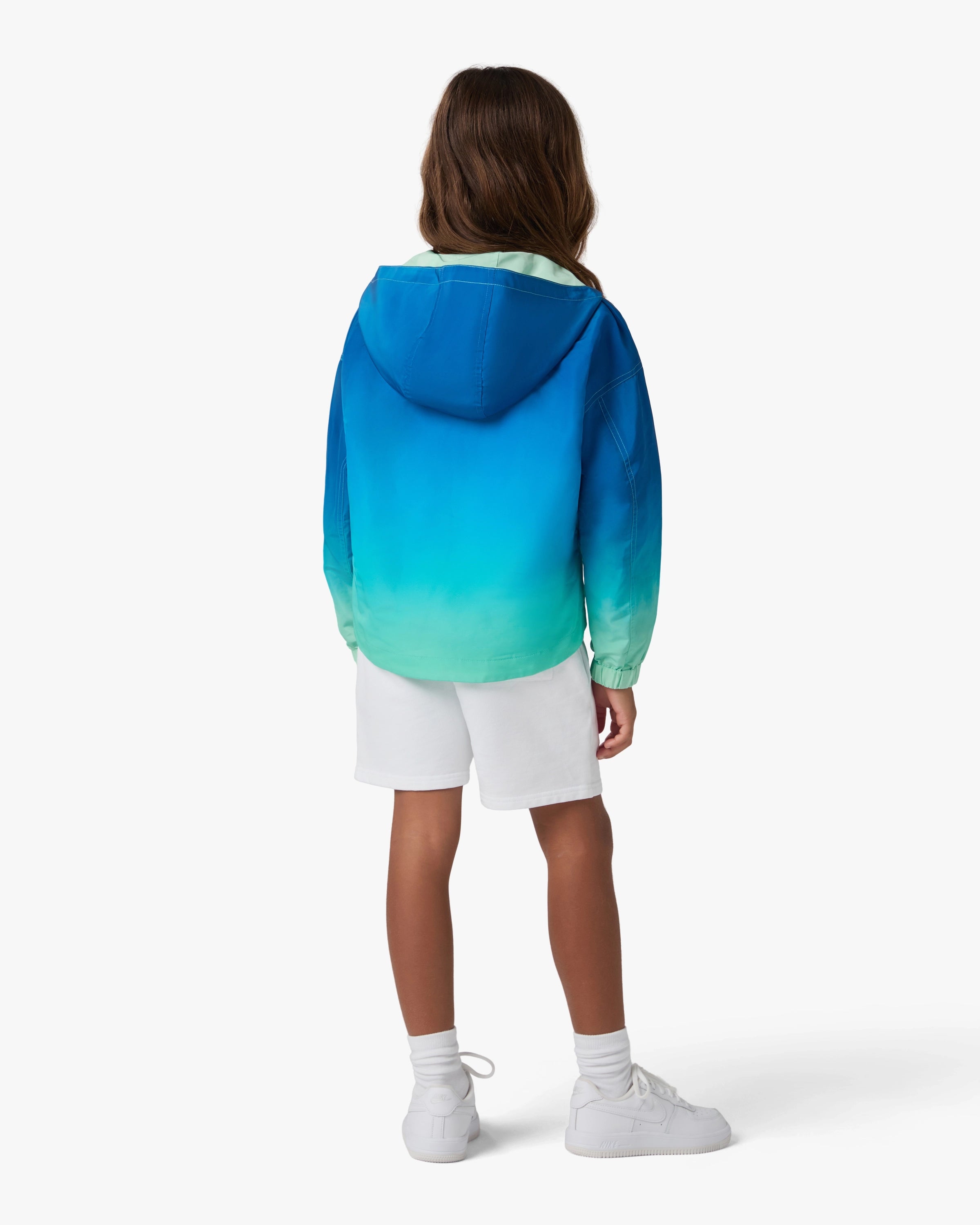Children's Blue & Green Gradient Hooded Jacket