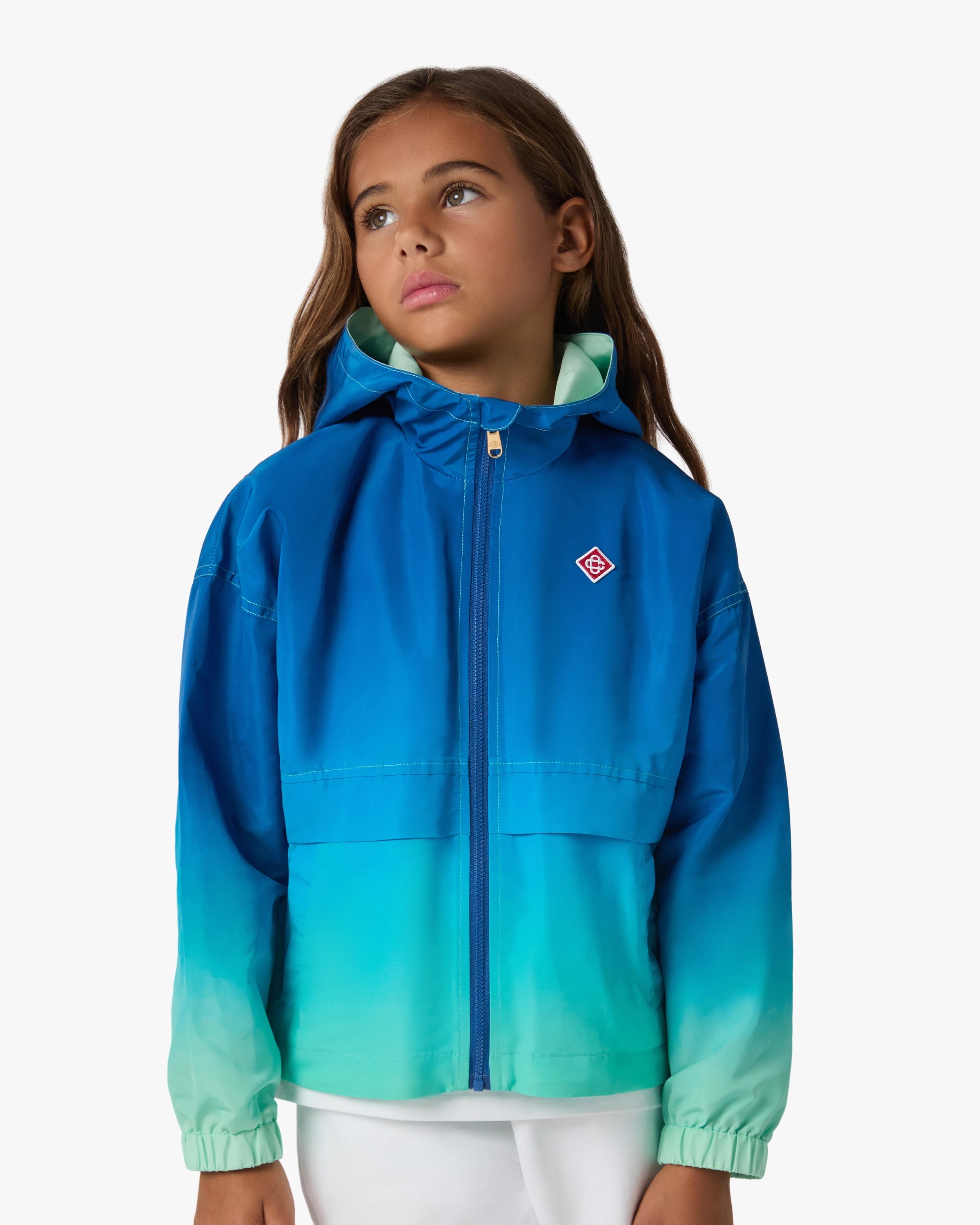 Children's Blue & Green Gradient Hooded Jacket