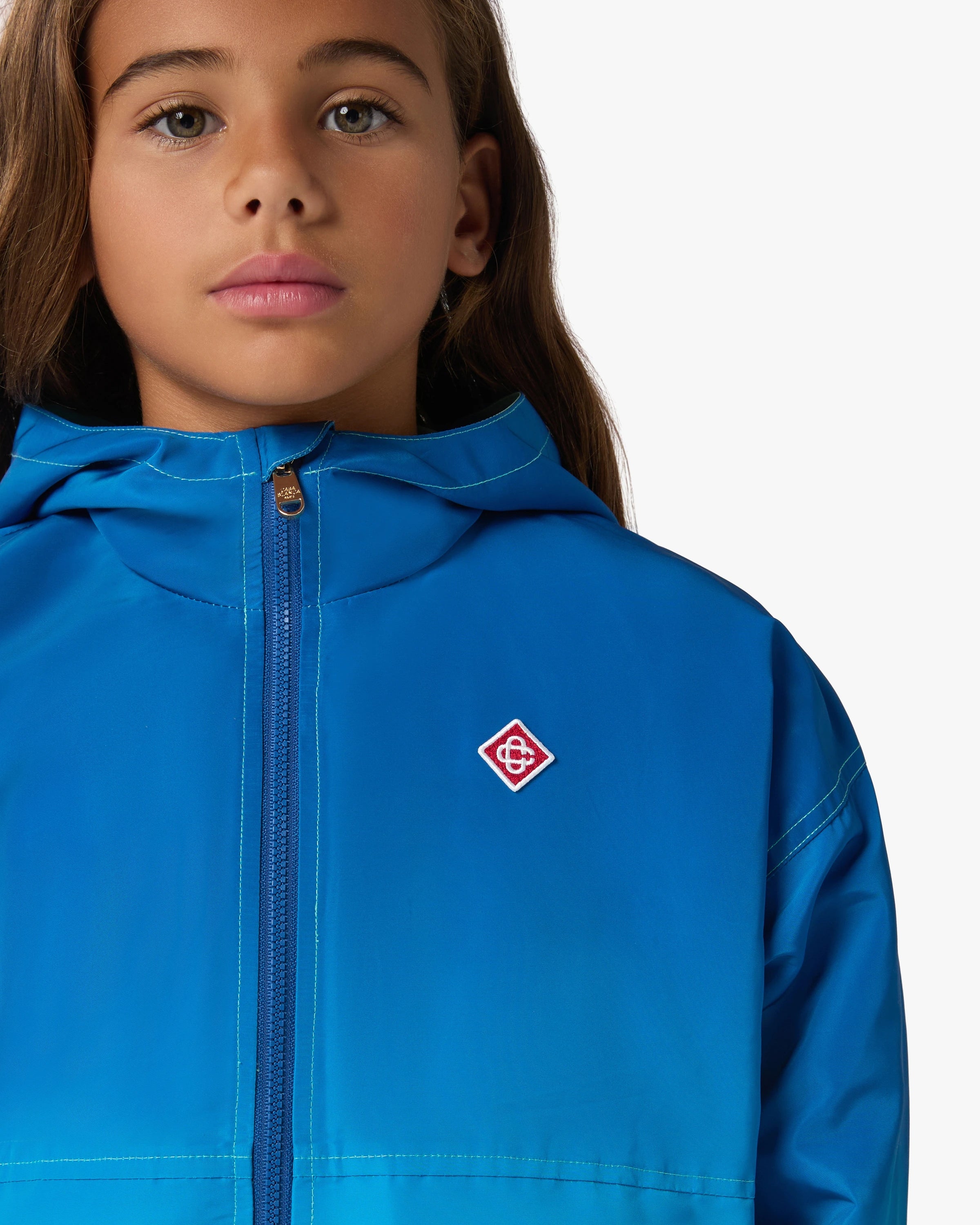 Children's Blue & Green Gradient Hooded Jacket