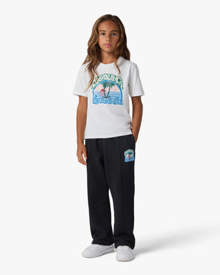 Children's Black Palm Tree Emblem Sweatpants
