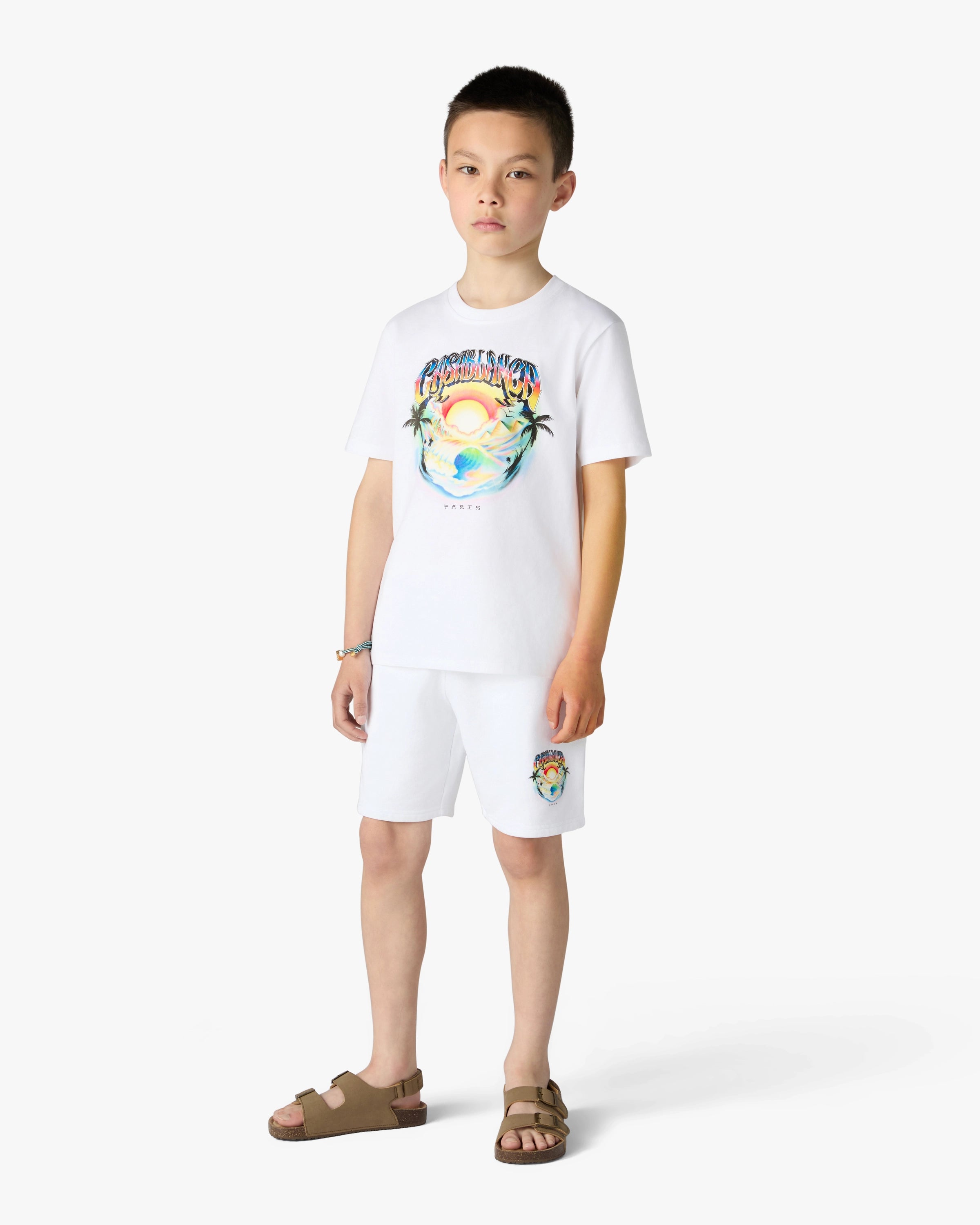 Children's White Airspray Sweatshorts