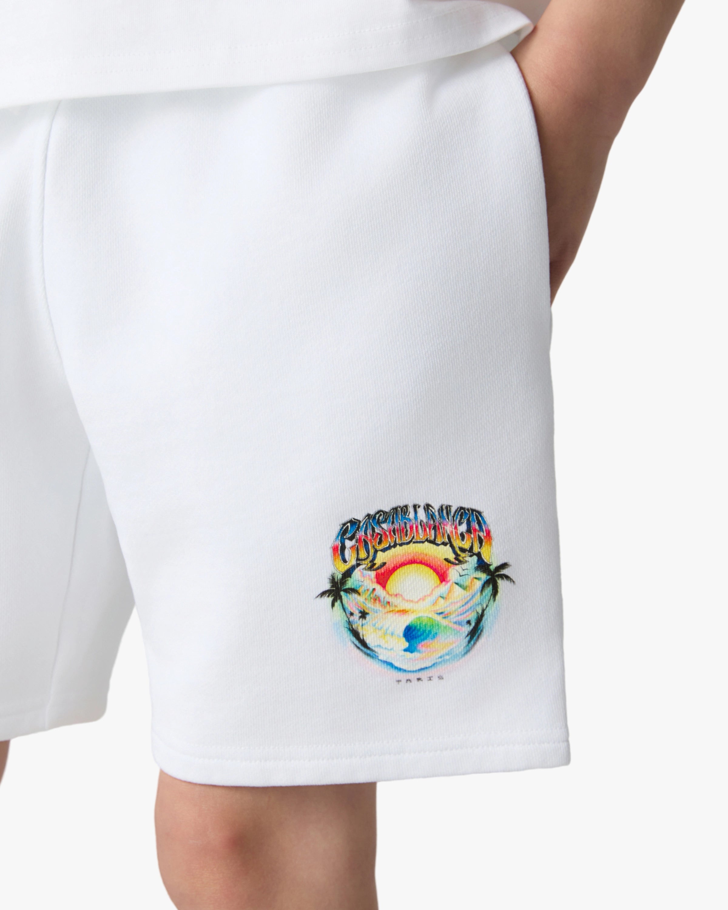 Children's White Airspray Sweatshorts