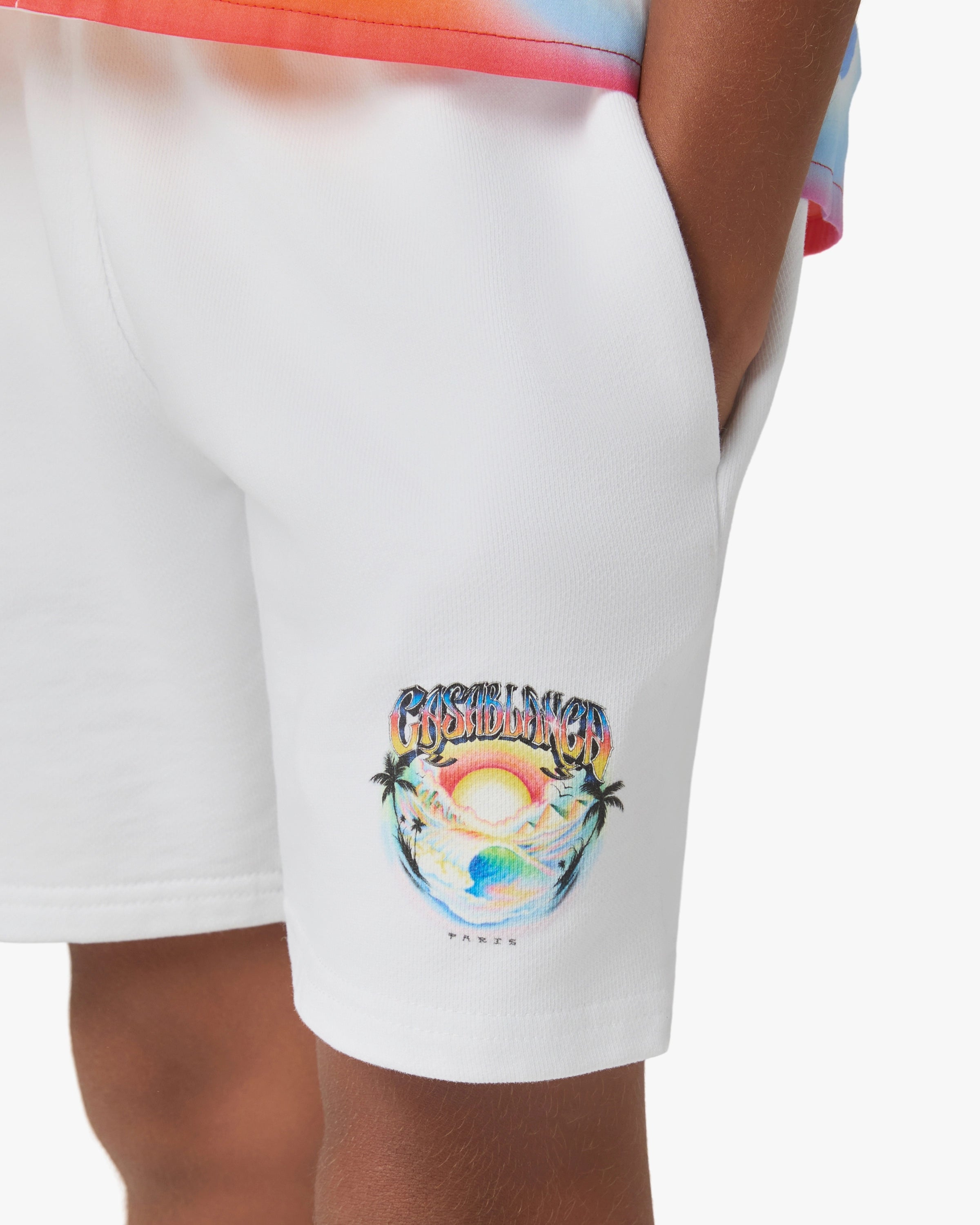 Children's White Airspray Sweatshorts