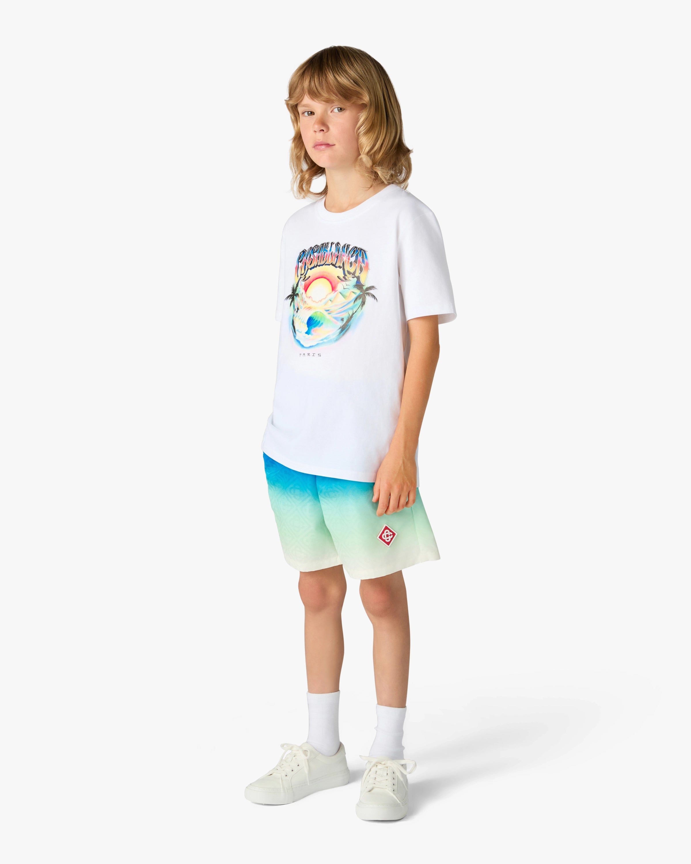 Children's White Airspray Short Sleeve T-Shirt