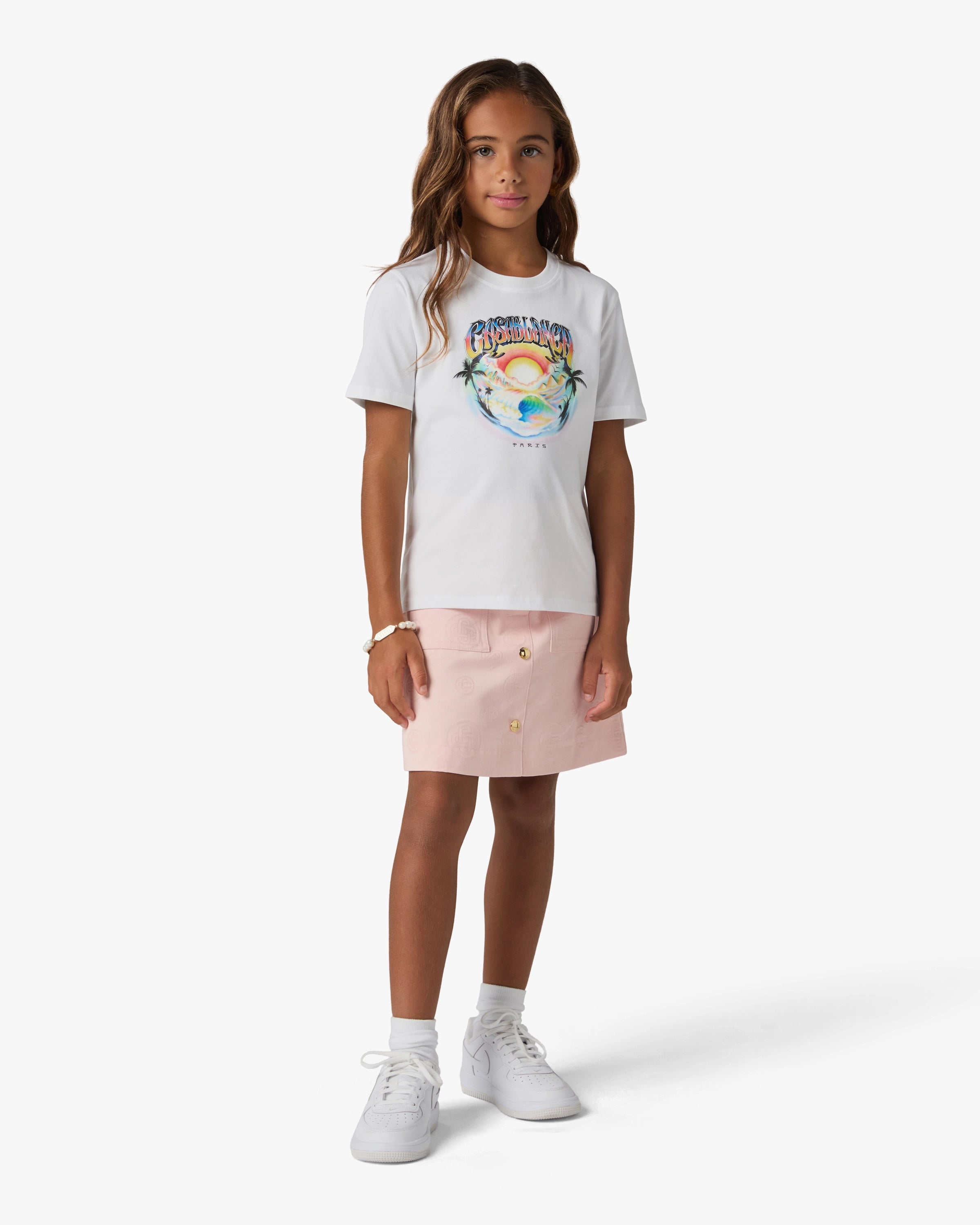 Children's White Airspray Short Sleeve T-Shirt