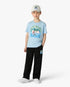 Children's Blue Palm Tree Emblem Short Sleeve T-Shirt