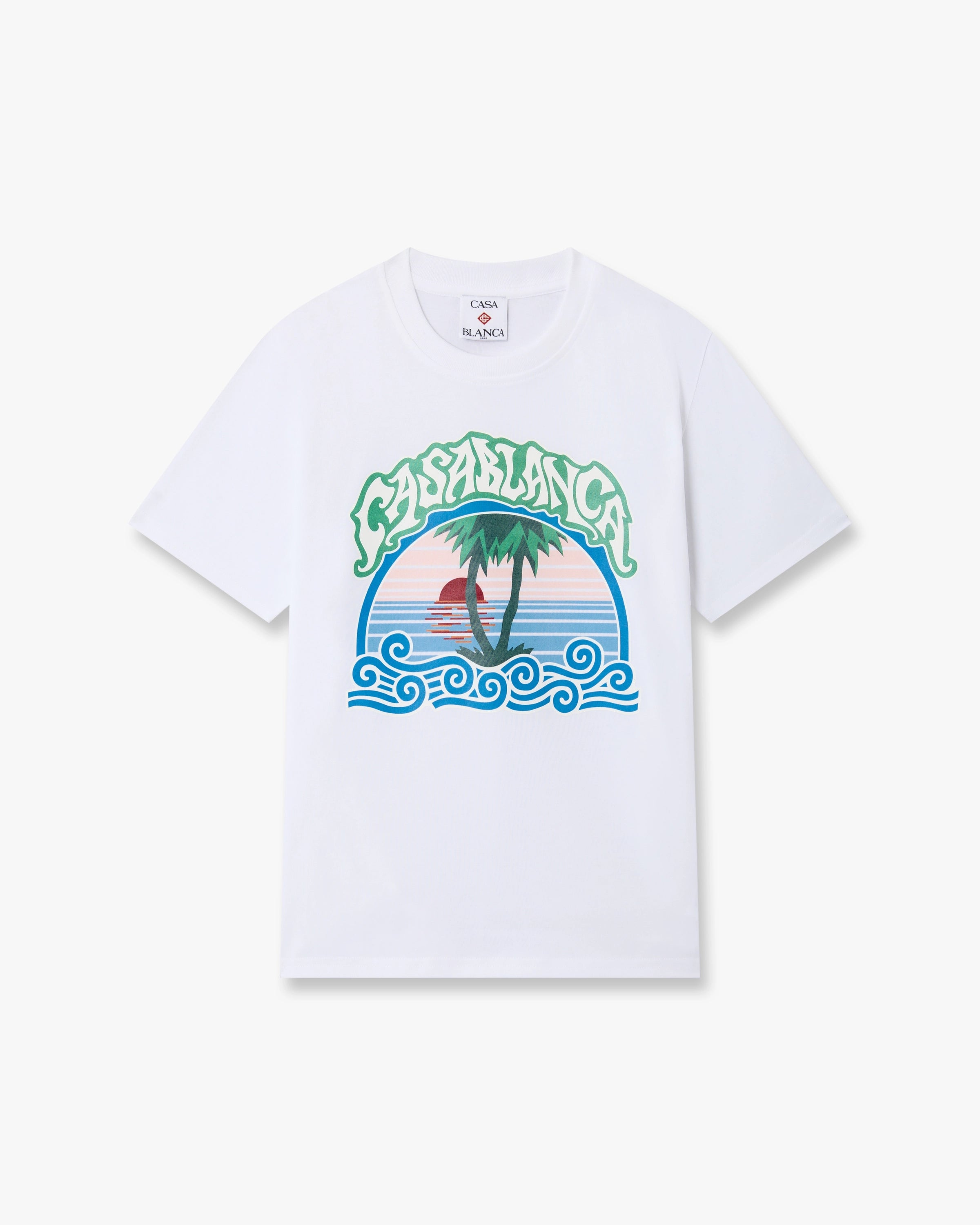 Children's White Palm Tree Emblem Short Sleeve T-Shirt