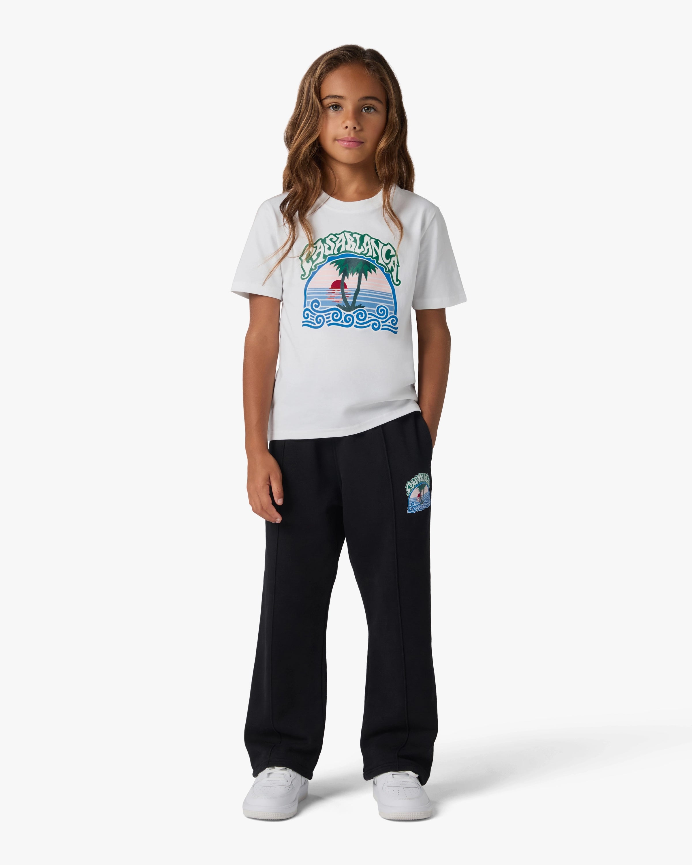 T-shirt à manches courtes blanc pour enfant Palm Tree Emblem