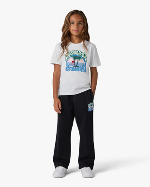 Children's White Palm Tree Emblem Short Sleeve T-Shirt