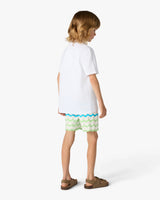 Children's White Palm Tree Emblem Short Sleeve T-Shirt