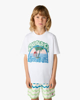 Children's White Palm Tree Emblem Short Sleeve T-Shirt