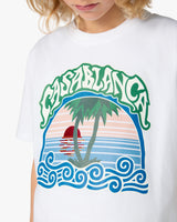 Children's White Palm Tree Emblem Short Sleeve T-Shirt