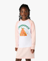 T-shirt de baseball à manches longues blanc et rose pour enfant Oranges