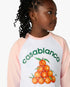 T-shirt de baseball à manches longues blanc et rose pour enfant Oranges