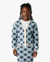 Children's Blue Monogram Knit Cardigan