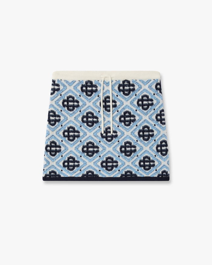 Children's Blue Monogram Knit Skirt