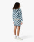 Children's Blue Monogram Zip-Up Hooded Sweatshirt