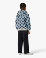 Sweat à capuche zippé bleu pour enfant à monogramme