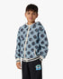 Sweat à capuche zippé bleu pour enfant à monogramme