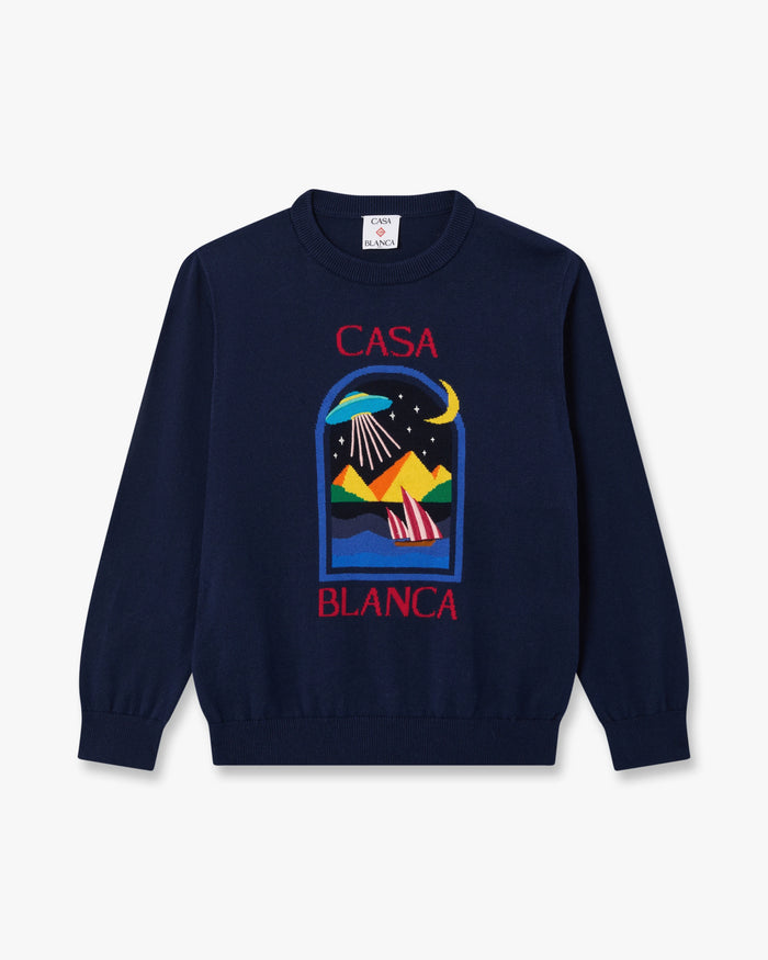 Children's Black Pyramid Abduction Crew Neck