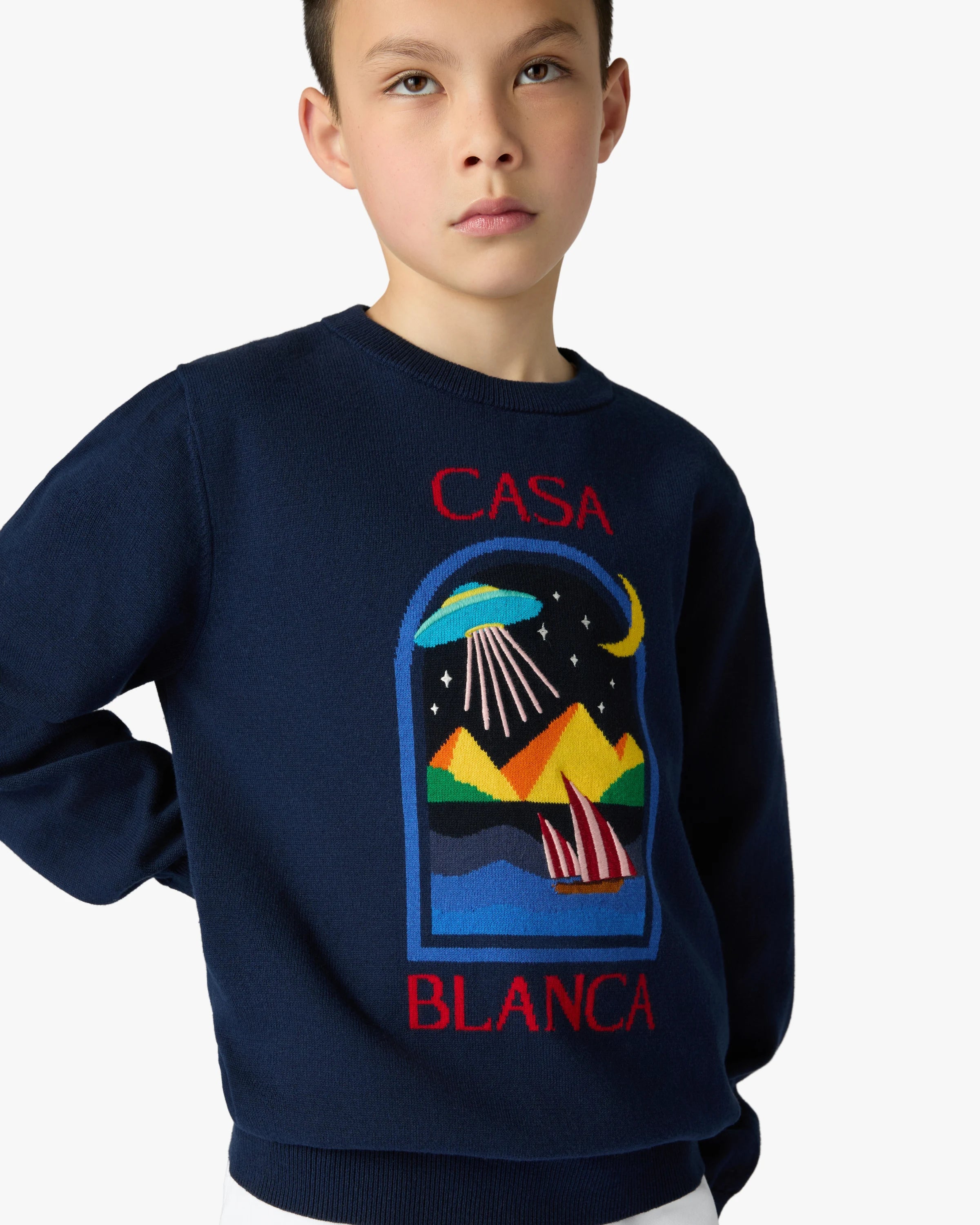 Children's Black Pyramid Abduction Crew Neck