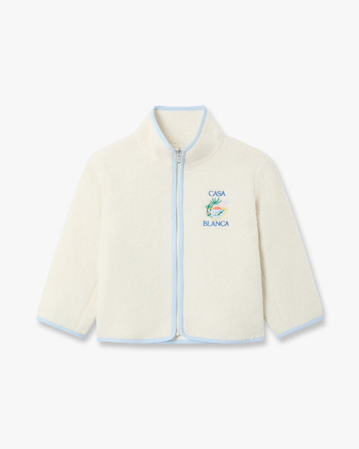 Children's White Phantasmagoria Embroidered Fleece Jacket