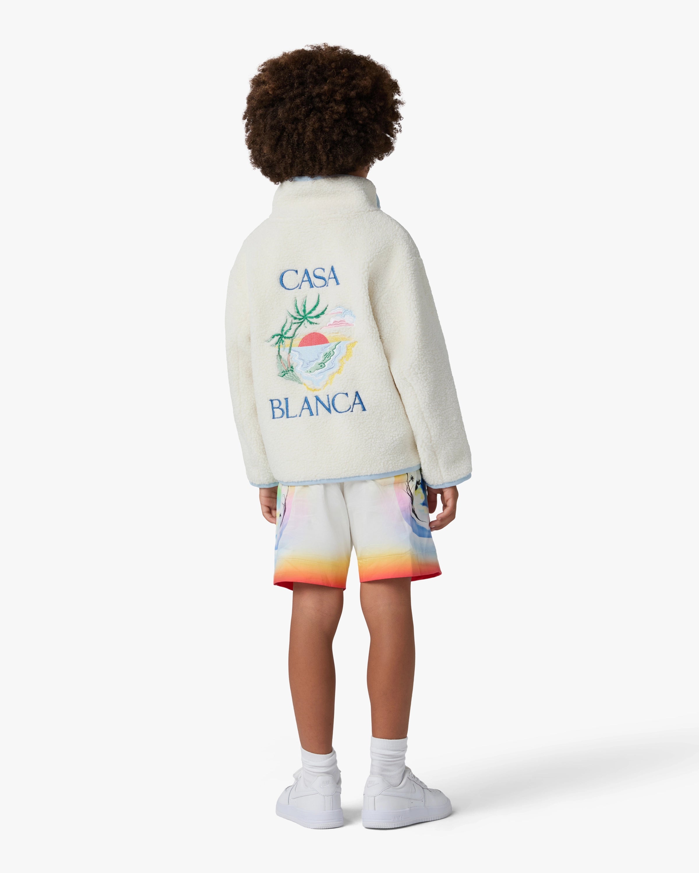 Children's White Phantasmagoria Embroidered Fleece Jacket