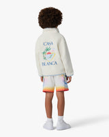 Children's White Phantasmagoria Embroidered Fleece Jacket