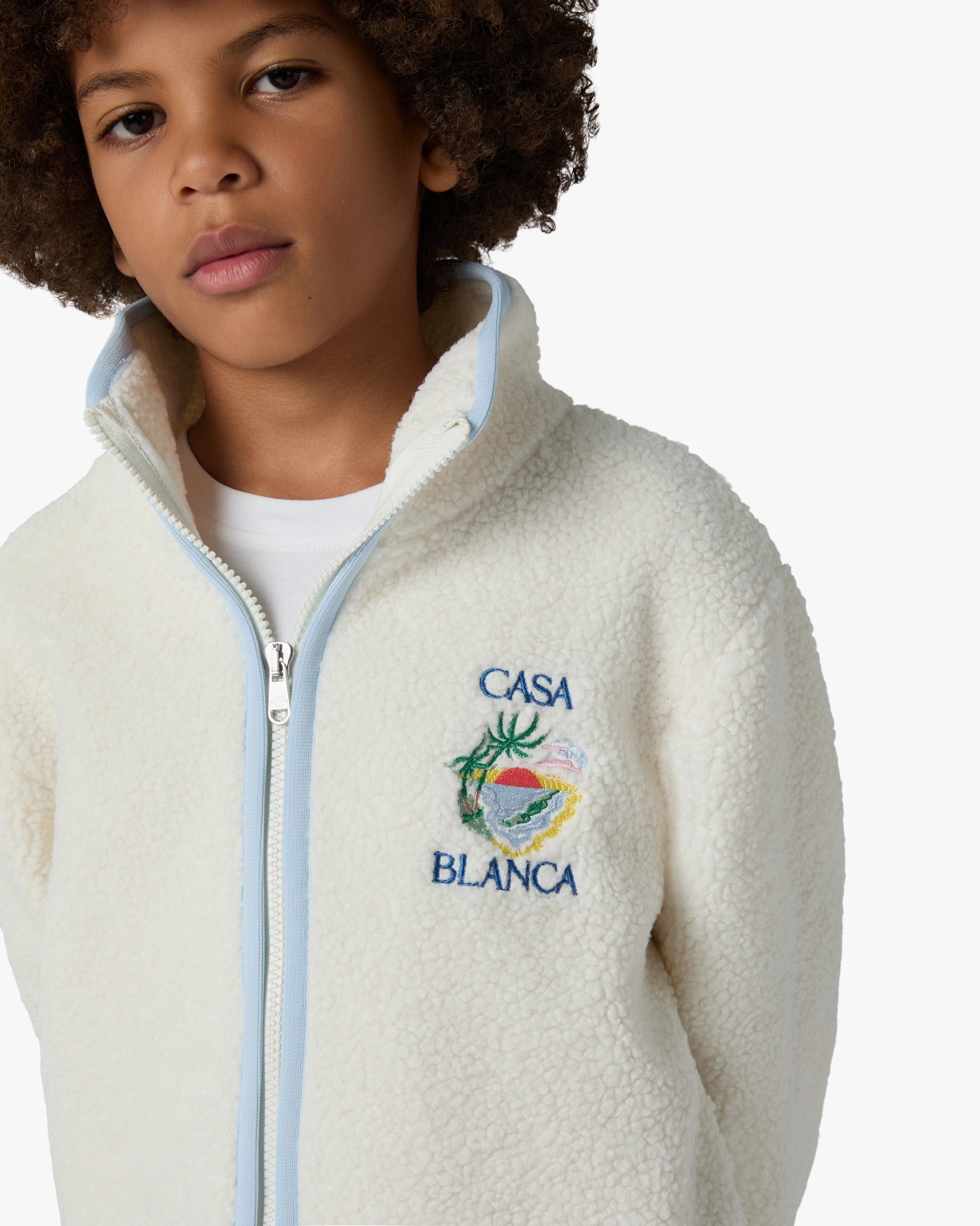 Children's White Phantasmagoria Embroidered Fleece Jacket