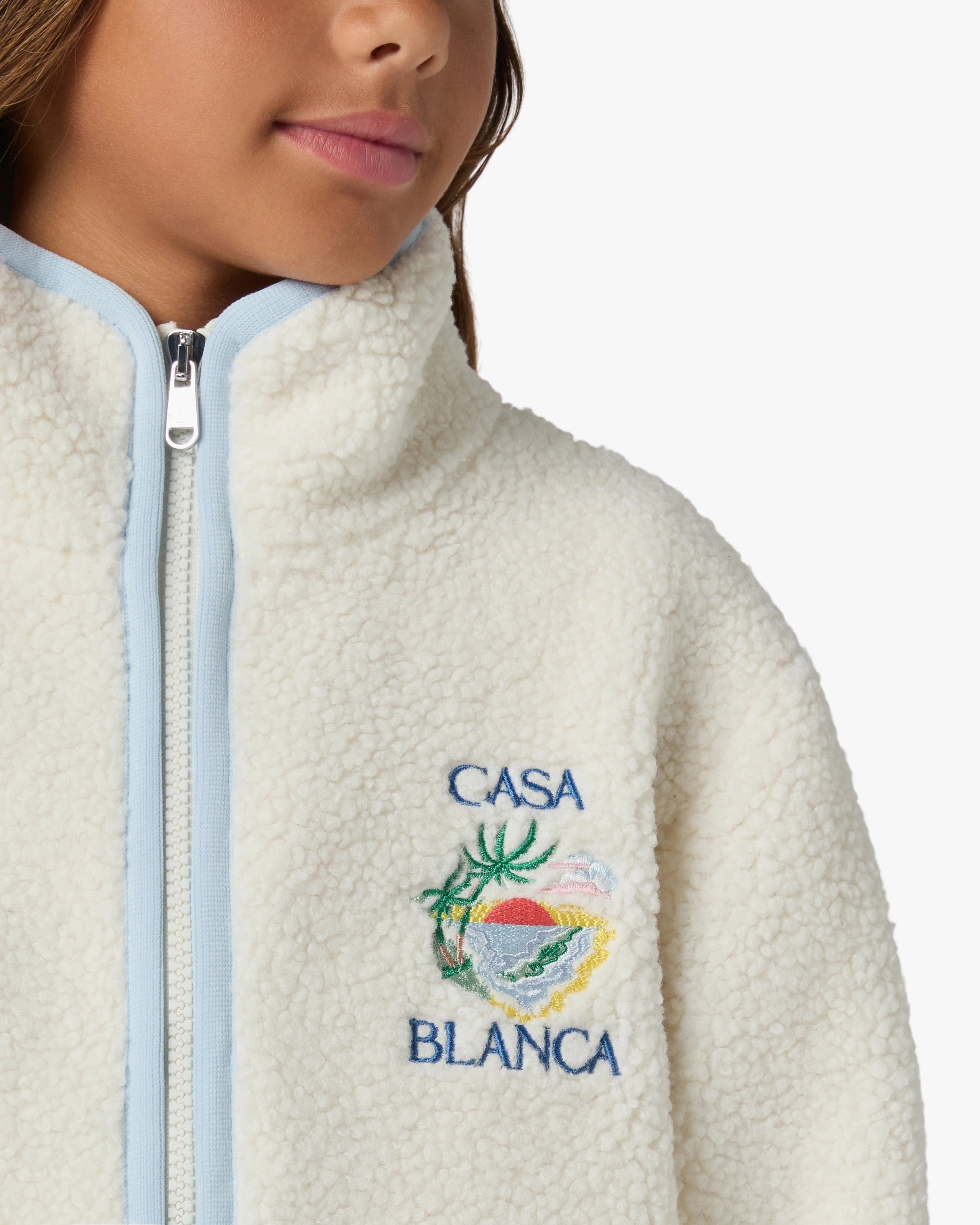 Children's White Phantasmagoria Embroidered Fleece Jacket