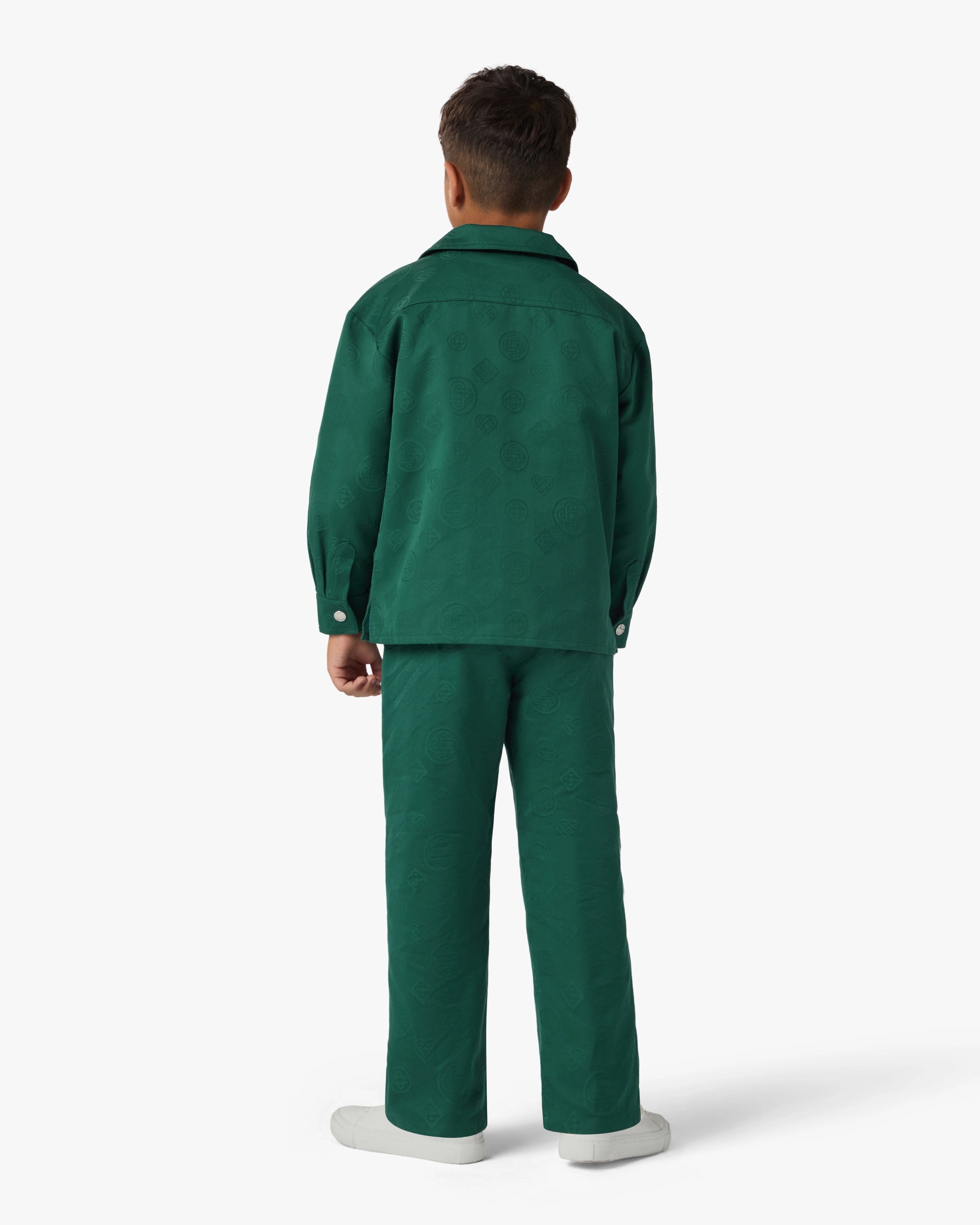 Surchemise verte pour enfant à monogramme