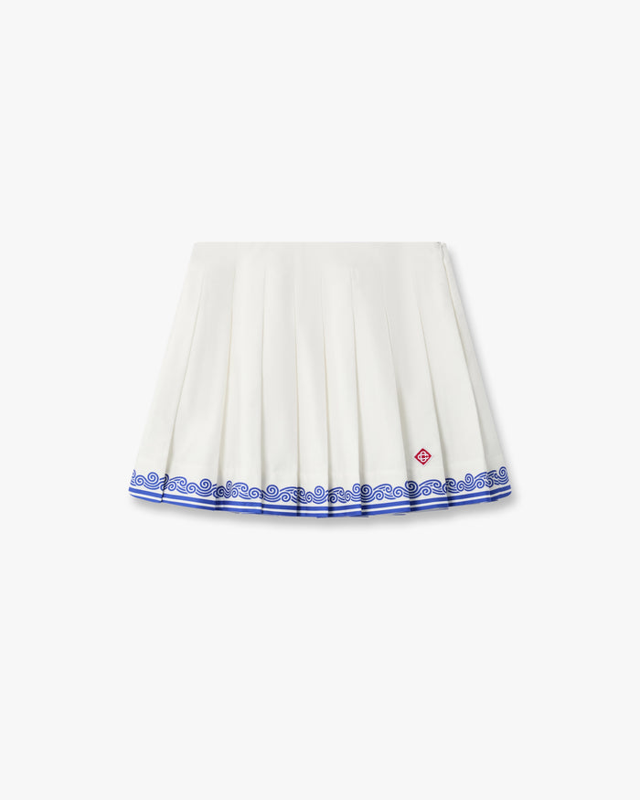 Children's White Wave Laurel Pleated Skirt