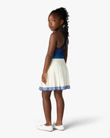 Children's White Wave Laurel Pleated Skirt