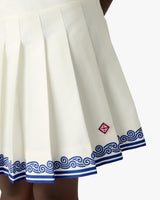 Children's White Wave Laurel Pleated Skirt