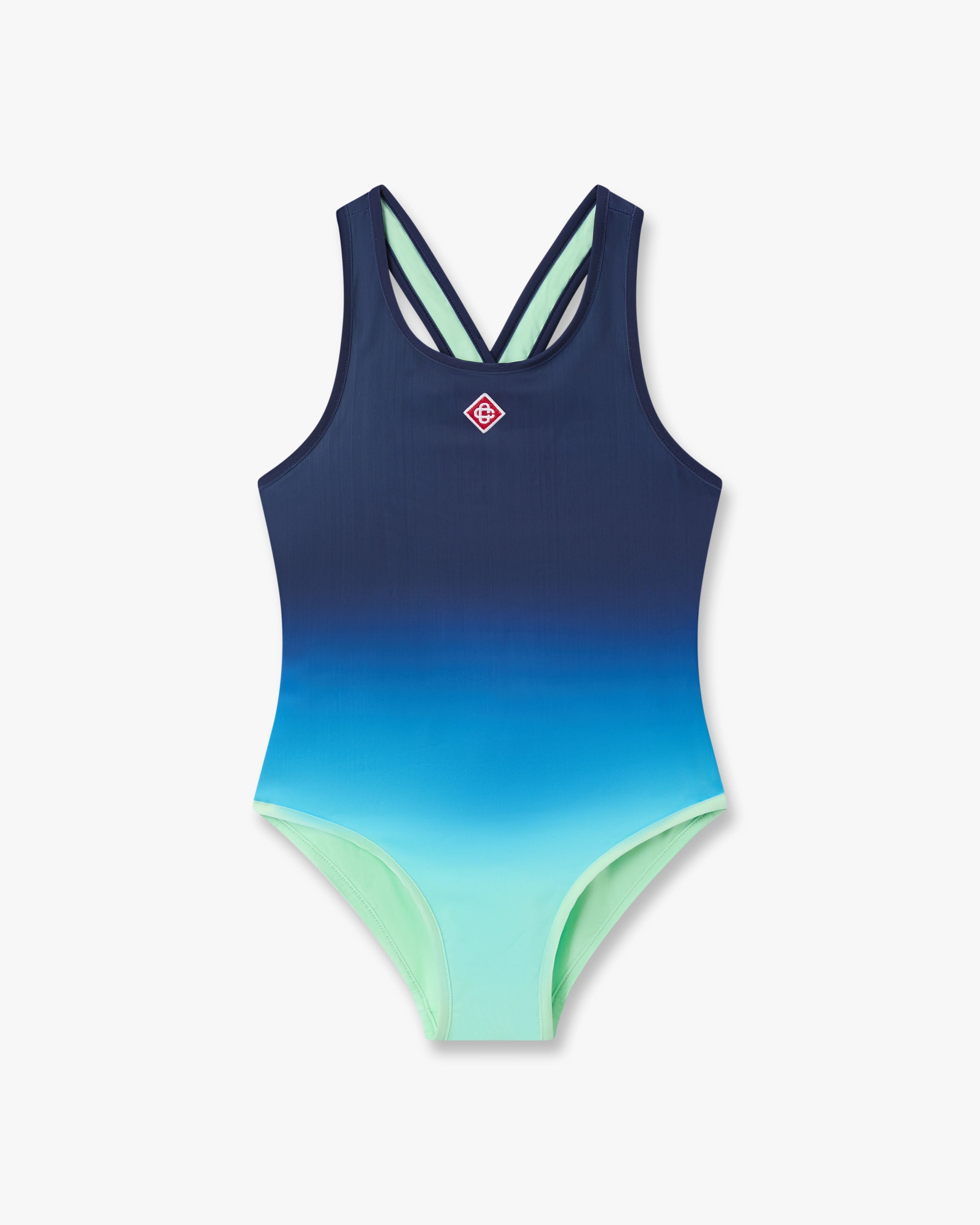 Maillot de bain bleu et vert pour enfant à imprimé dégradé