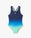 Children's Blue & Green Gradient Printed Swimsuit