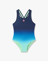 Maillot de bain bleu et vert pour enfant à imprimé dégradé