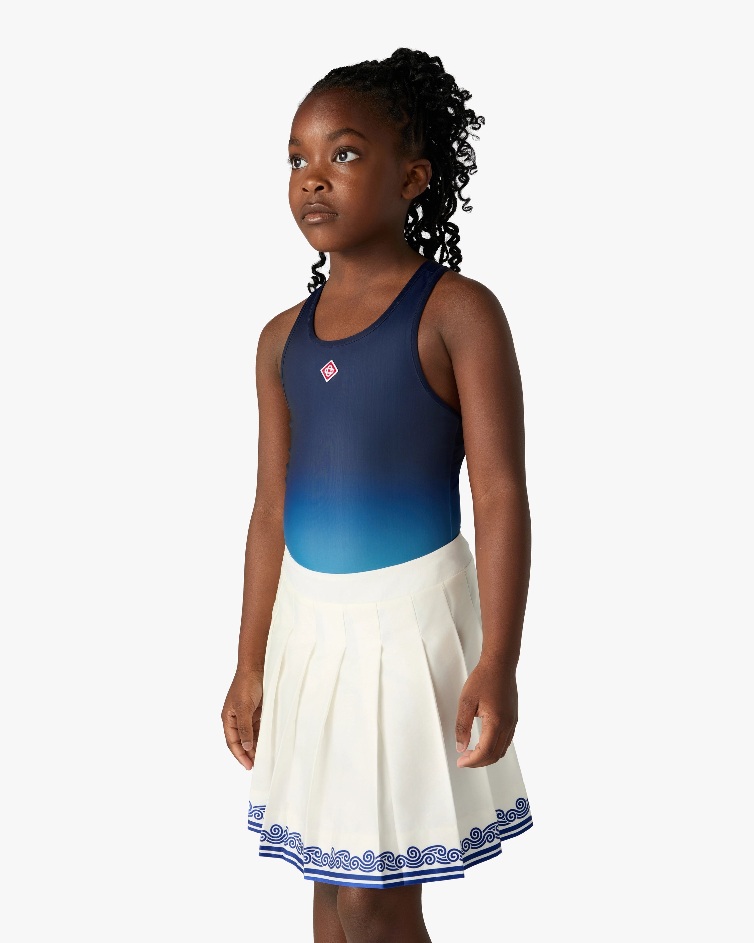 Maillot de bain bleu et vert pour enfant à imprimé dégradé