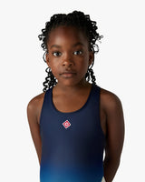 Maillot de bain bleu et vert pour enfant à imprimé dégradé