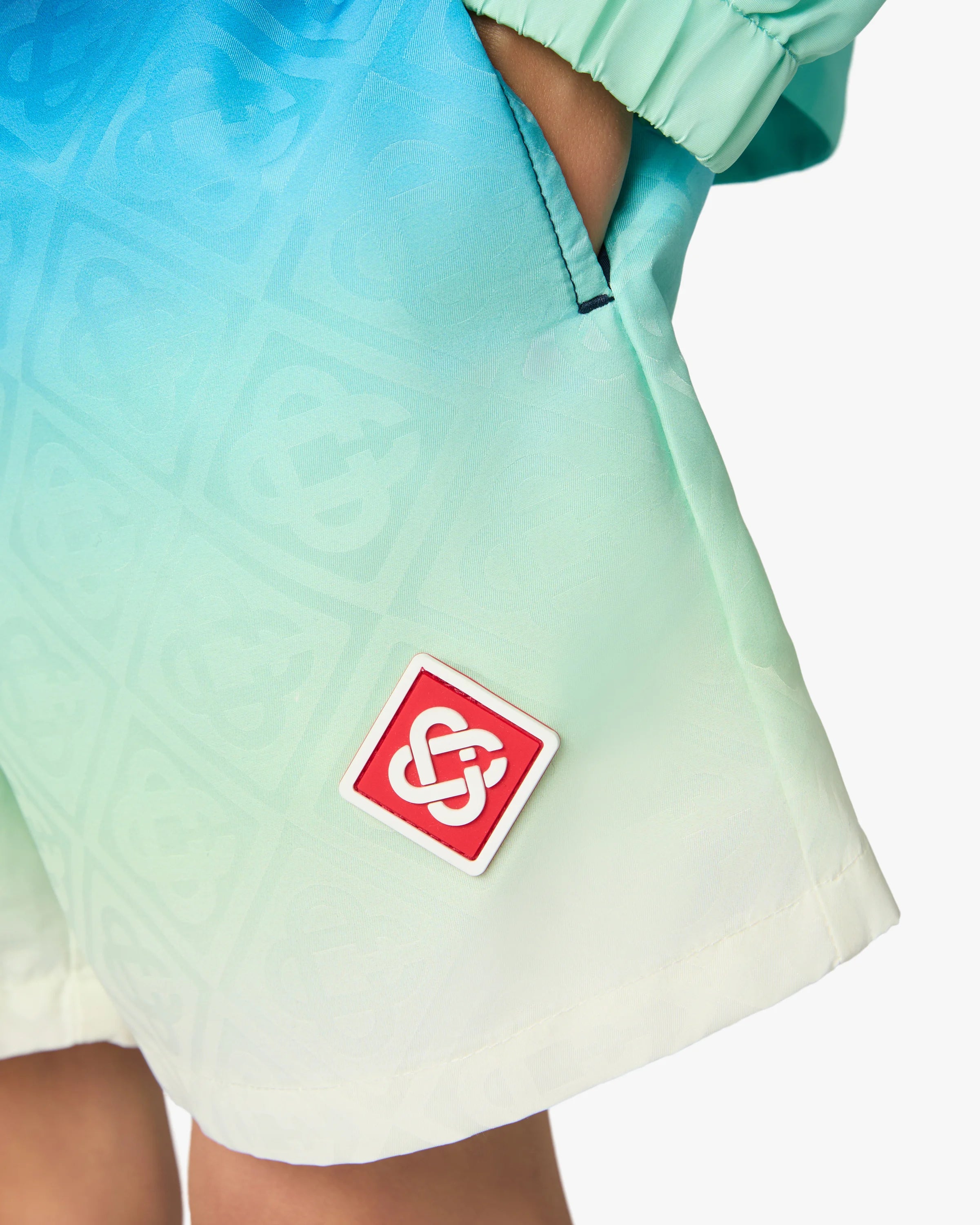Short de bain bleu et vert pour enfant à motif dégradé