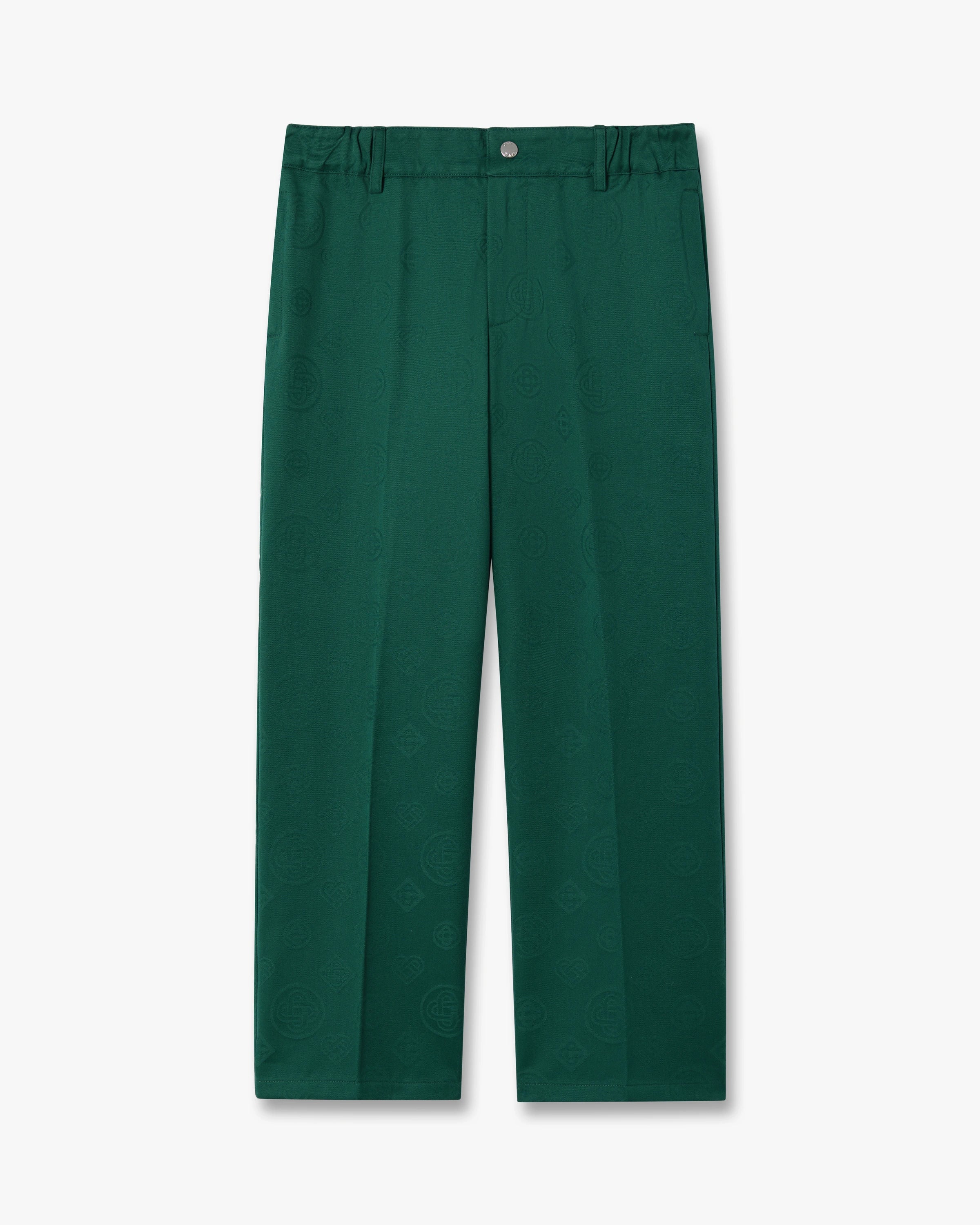 Pantalon chino vert pour enfant à monogramme