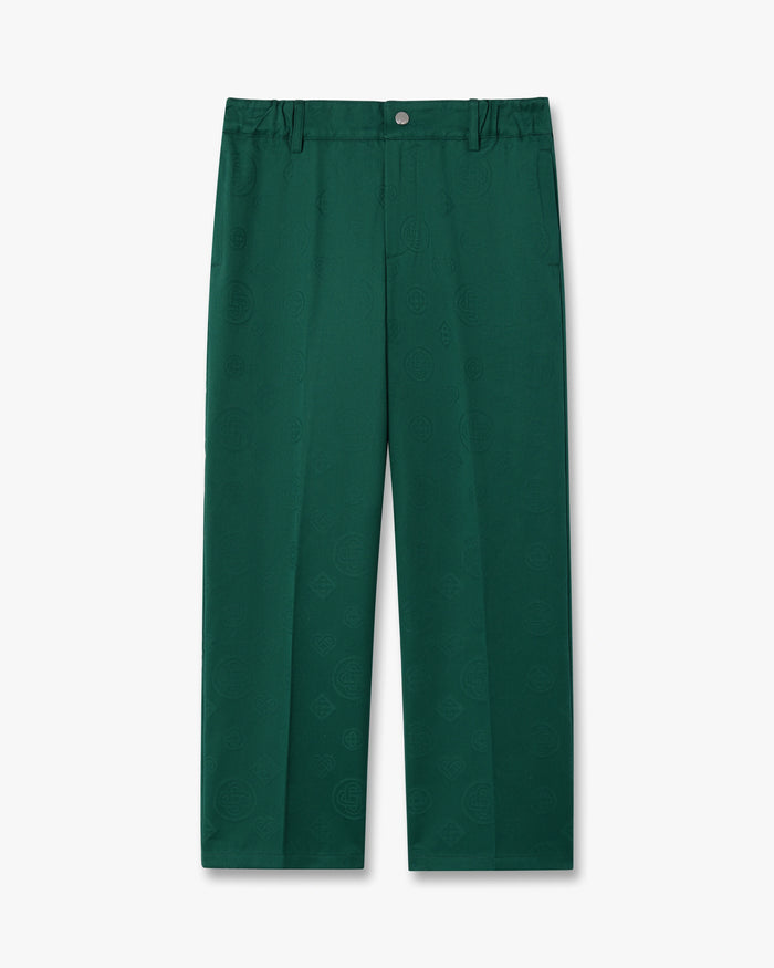 Pantalon chino vert pour enfant à monogramme