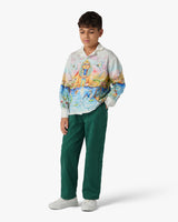Children's Green Monogram Chino Trousers